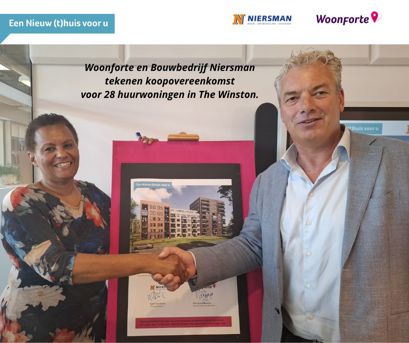 Monique Brewster en Mark Niersman geven elkaar een hand